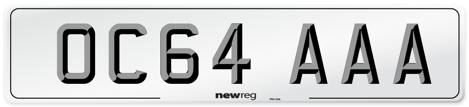 OC64 AAA Number Plate from New Reg